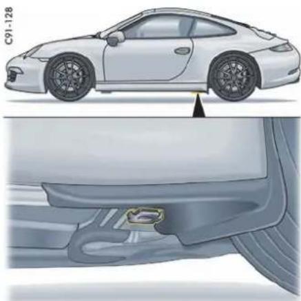 PORSCHE 911 Carrera (2014) - 使用提升平台、滚轮式千斤顶或标准千斤顶升起车辆 - 1