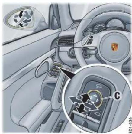 PORSCHE 911 Carrera (2014) - 调节车外后视镜 - 1