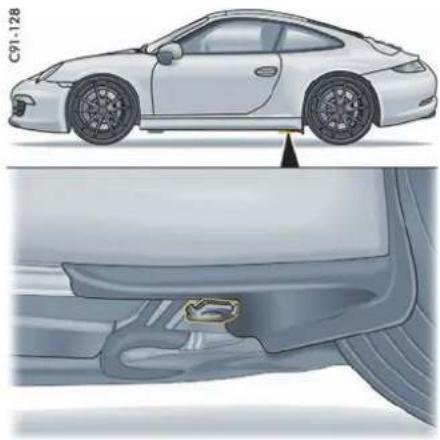 PORSCHE 911 Carrera (2015) - 使用提升平台、滚轮式千斤顶或标准千斤顶升起车辆 - 1