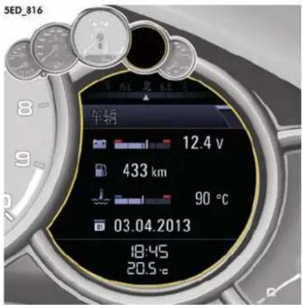 5ED_816 车辆 12.4 v 433 km 90 °C 03.04.2013 18:45 20.5 °C