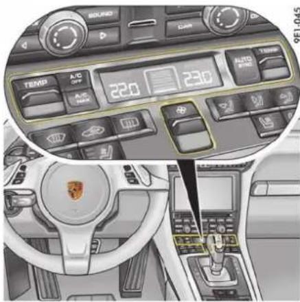SOUND Air TEMP A/C OFF 22.0 23.0 AUTO END Temp A/C MAX 9E1-045
