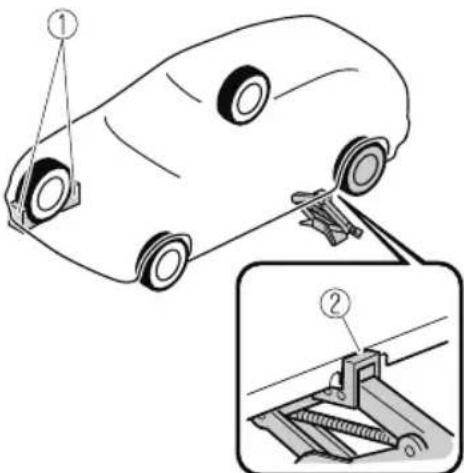 Diagram showing car suspension system with labeled components and mechanical assembly view