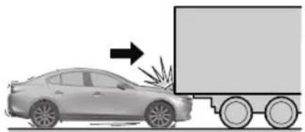 MAZDA 3 Hatchback (2021) - Limitations to front/near front collision detection: - 3