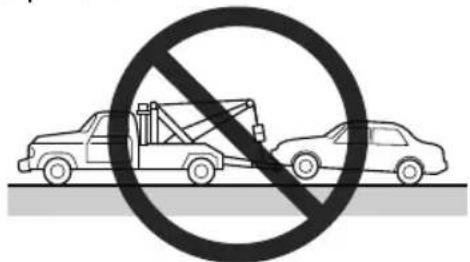 Prohibition sign showing a car with a tow truck crossed out, indicating no restriction or prohibition.