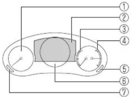 Diagram of a car's front view with numbered parts for labeling and measurement setup