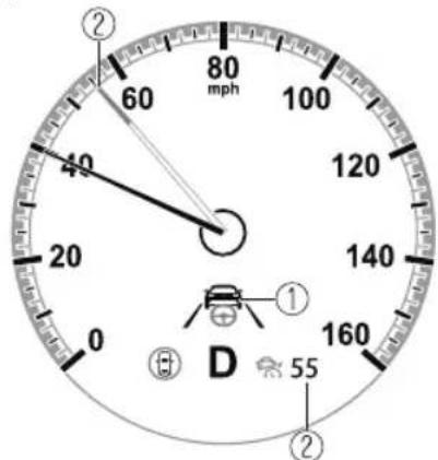 80 mph 60 40 20 0 120 140 160 165 D 55 ② ①