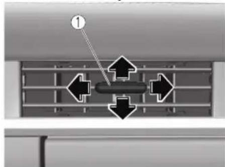 Air conditioning airflow diagram showing directional arrows and a labeled component '1'