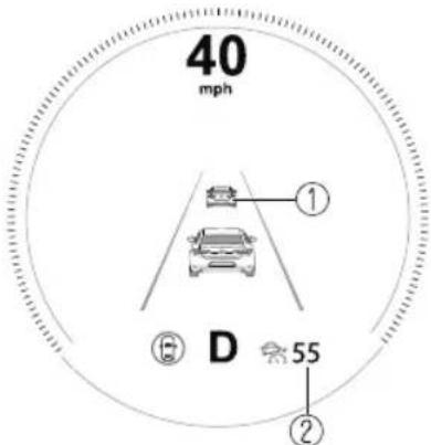 40 mph ① D 55 ②