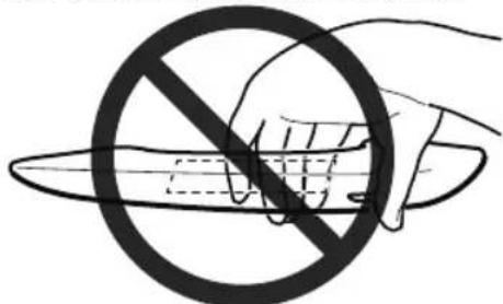 Prohibition sign with a hand holding a circular prohibition symbol and a broken blade, indicating no protection or anti-protection.