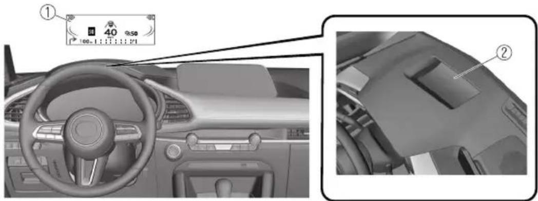 Car interior and dashboard view with Chinese UI labels, showing steering wheel, dashboard, and camera settings