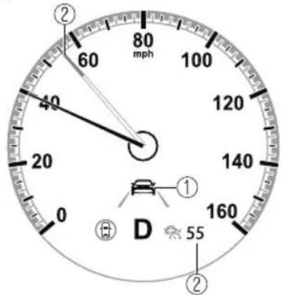 80 mph 60 40 20 0 120 140 160 165 D 55 ② ①