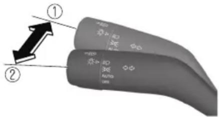 Diagram of a car handle with labeled parts and directional arrows indicating movement or force