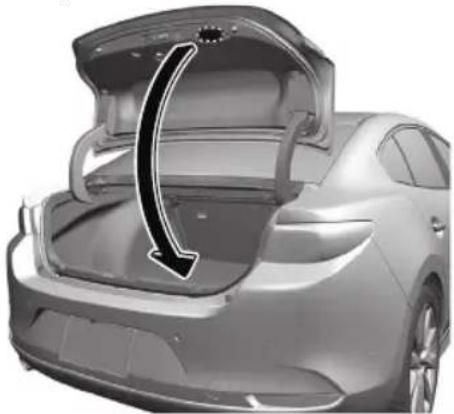 MAZDA 3 Hatchback (2021) - Closing the liftgate/trunk lid - 2