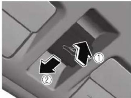 Diagram showing directional arrows with numbered labels, likely indicating movement or flow in a mechanical or electrical component.