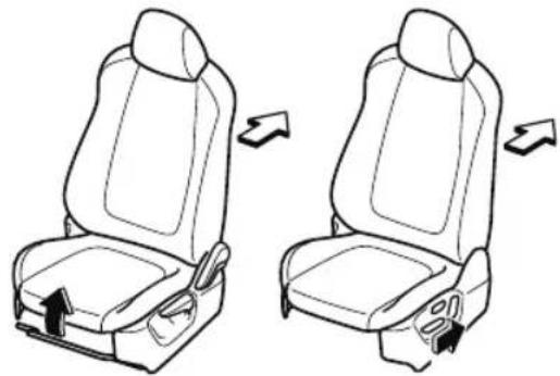 MAZDA CX-9 (2021) - Adjusting the seat position forward and back (sliding) - 3