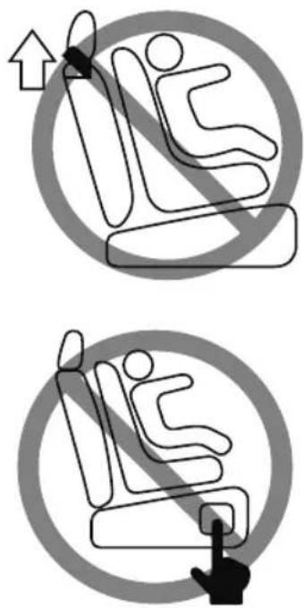 MAZDA CX-9 (2021) - Do not operate the lever on the side of the head restraint or press the switch on the side of the seat under the following conditions: - 3
