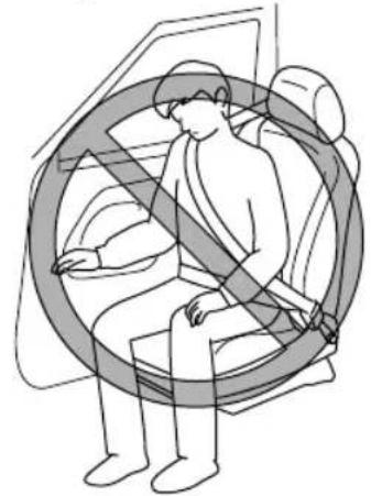 MAZDA CX-9 (2021) - Do not allow an occupant in the front passenger's seat to sit with a posture which makes it difficult for the front passenger occupant classification sensor to detect the occupant correctly: - 1