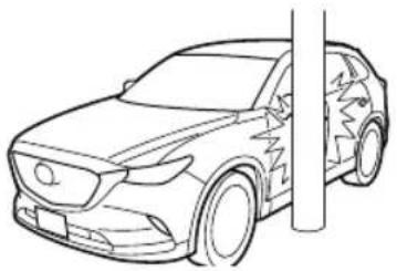 MAZDA CX-9 (2021) - Limitations to side collision detection: - 1