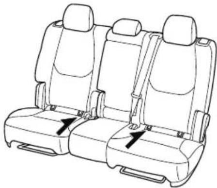MAZDA CX-9 (2021) - ISOFIX/LATCH ^*1 lower anchor location - 1