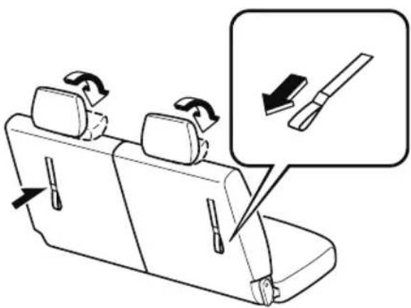 MAZDA CX-9 (2021) - Folding the seatbacks (With strap) - 1