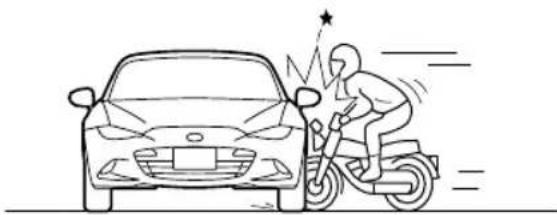MAZDA MX-5 (2020) - Limitations to side collision detection: - 2