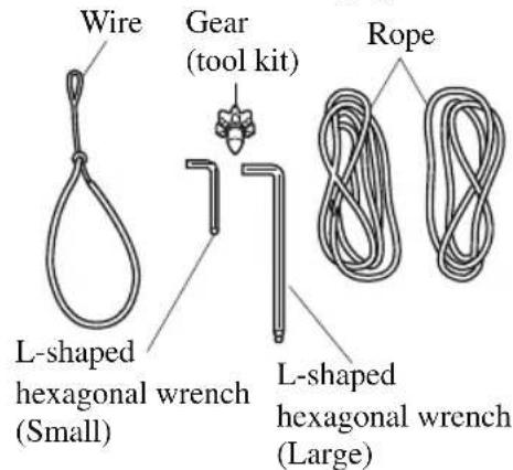 Wire Gear (tool kit) L-shaped hexagonal wrench (Small) Rope L-shaped hexagonal wrench (Large)