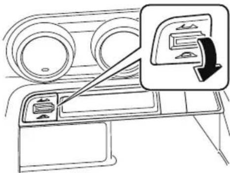 Diagram showing car air intake system with a directional arrow indicating flow or movement, alongside a component with circular components.