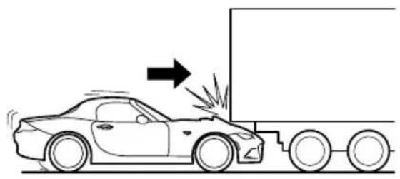 MAZDA MX-5 (2020) - Limitations to front/near front collision detection: - 3