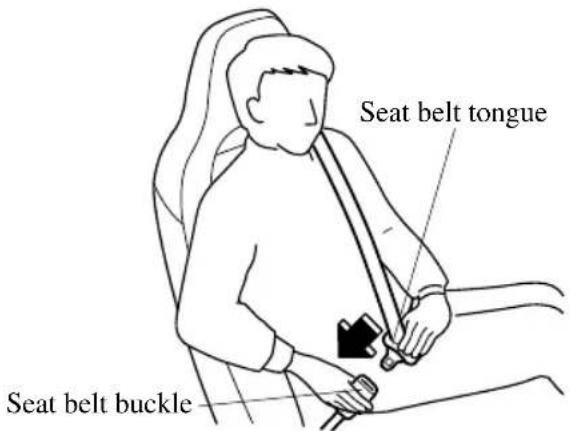 Seat belt tongue Seat belt buckle