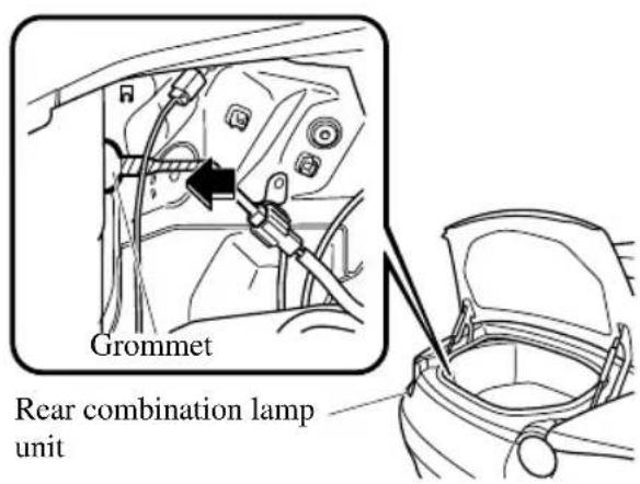 Grommet Rear combination lamp unit