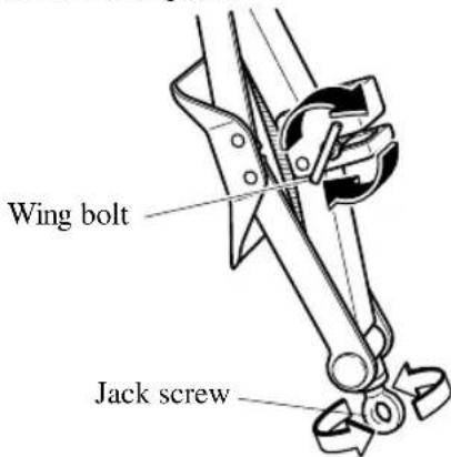 Wing bolt Jack screw