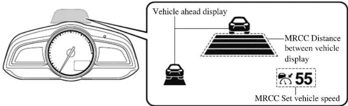 Vehicle ahead display MRCC Distance between vehicle display 55 MRCC Set vehicle speed