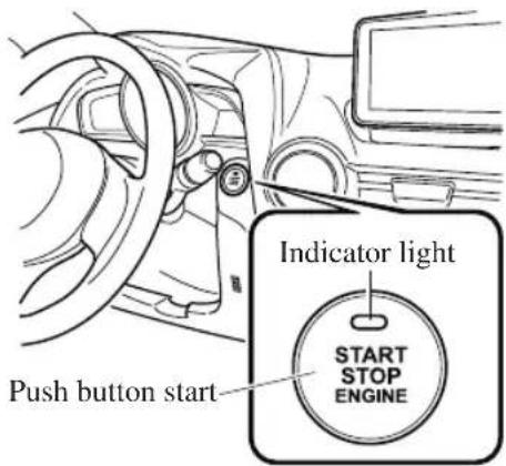 Push button start Indicator light START STOP ENGINE