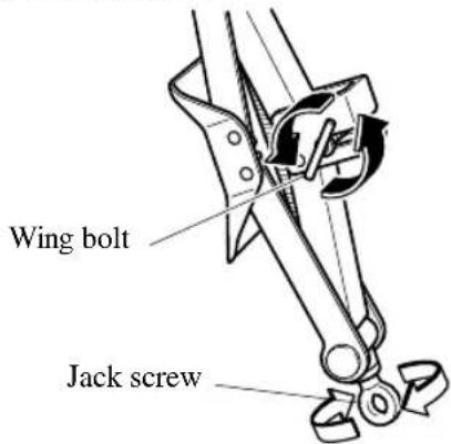 Wing bolt Jack screw