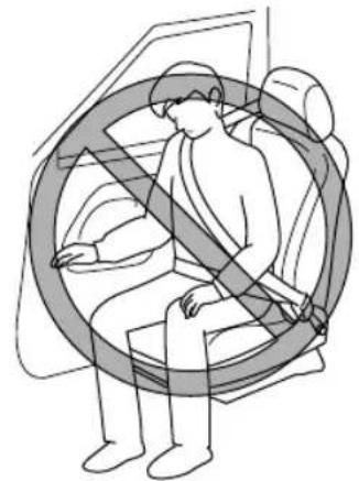 MAZDA CX-3 (2020) - Do not allow an occupant in the front passenger's seat to sit with a posture which makes it difficult for the front passenger occupant classification sensor to detect the occupant correctly: - 1