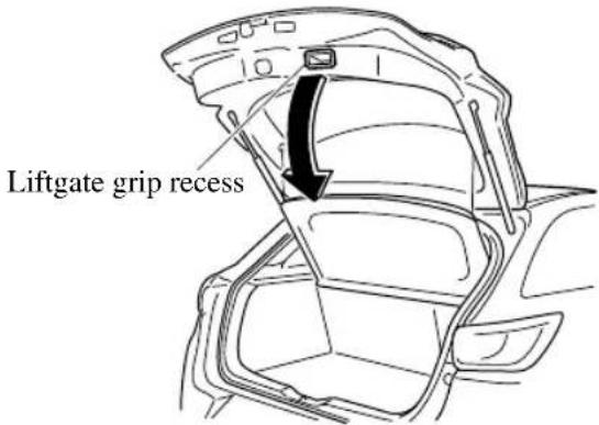 Liftgate grip recess