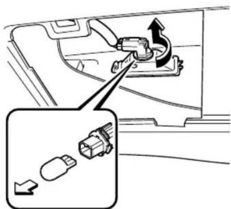 Diagram showing car seatbelt switch mechanism with directional arrow and connector detail view