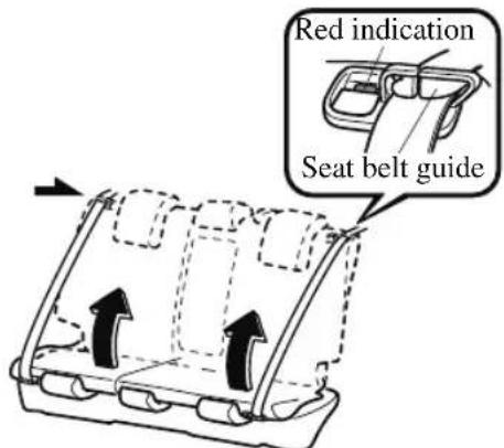Red indication Seat belt guide