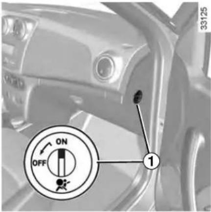 DACIA Logan (2019) - CHILD SAFETY: deactivating/activating the front passenger air bag (3/3) - 1