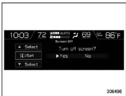 10:03/72 选择器 AUTO 69 OUT Screen Off Turn off screen? Yes No Select Select 306498
