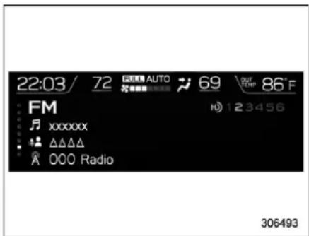 22:03/ 72 AUTO FM xxxxxx △△△△ 000 Radio 69 OUT Temp 86°F 123456 306493