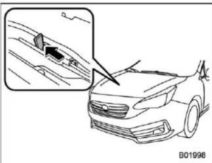 SUBARU Impreza (2021) - To open the hood: - 2