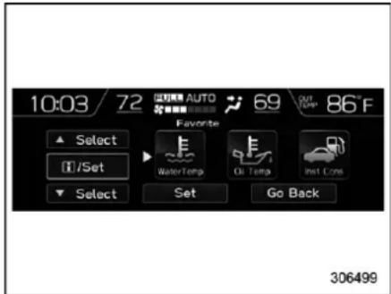 10:03 72 69 86°F ▲ Select #/Set ▶ WaterTemp Select Set Go Back 306499