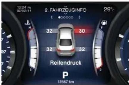 Maserati Quattroporte (2014) - Warnmeldunges Reifendruckkontrollsystems - 2