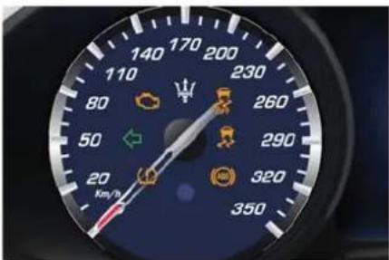 Maserati Quattroporte (2014) - Warnleuchtenauf Analoginstrumenten - 1