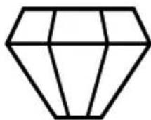 Image displaying five distinct symbols: a hand holding a crown, an asterisk, a square, crossed-out cross, and an 'X' symbol.