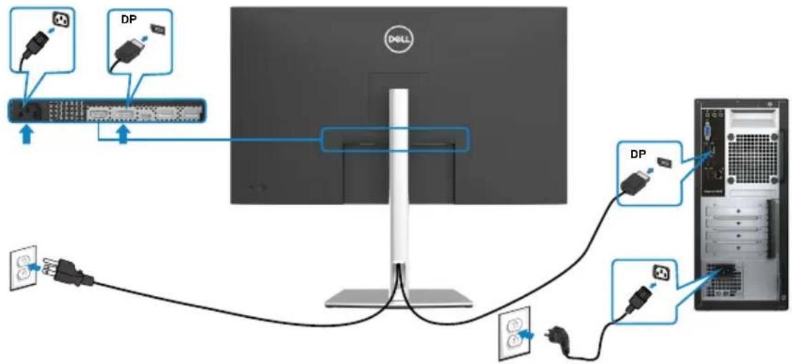 DELL P3221D - DP-Kabel anschließen - 1