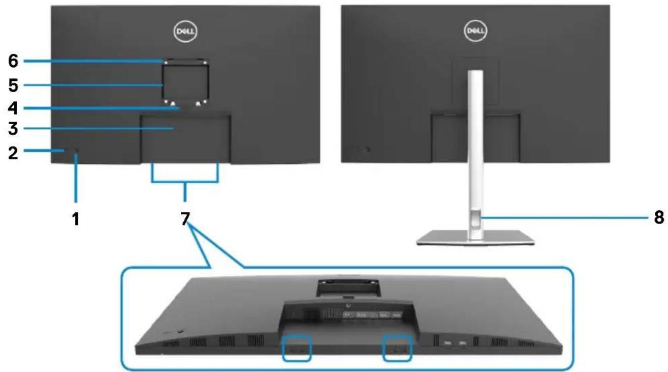 DELL P3221D - Teile und Bedienelemente identifizieren - 2