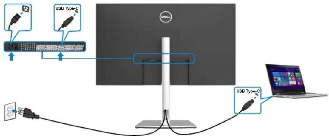 DELL P3221D - USB-Typ-C®-Kabel (C zu C) anschließen - 1