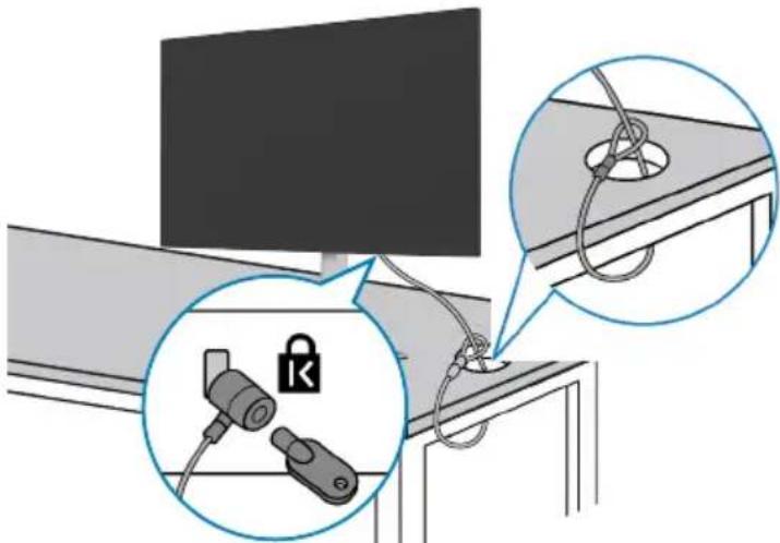DELL P3221D - Monitor mit Kensington-Schloss sichern (optional) - 1